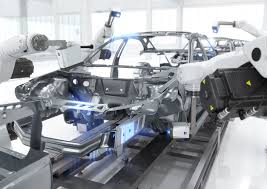The ZEISS AIMax cloud optical 3D sensor captures 3D point clouds directly on the car body production