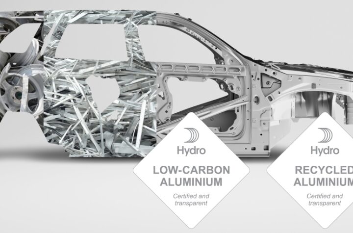 A vehicle body made from recycled aluminum.
