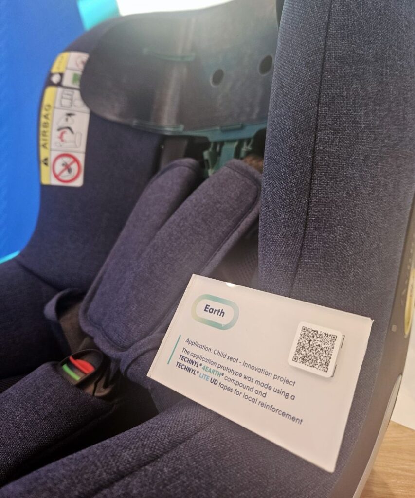 A child seat innovation project based on TECHNYL® compounds and tapes.